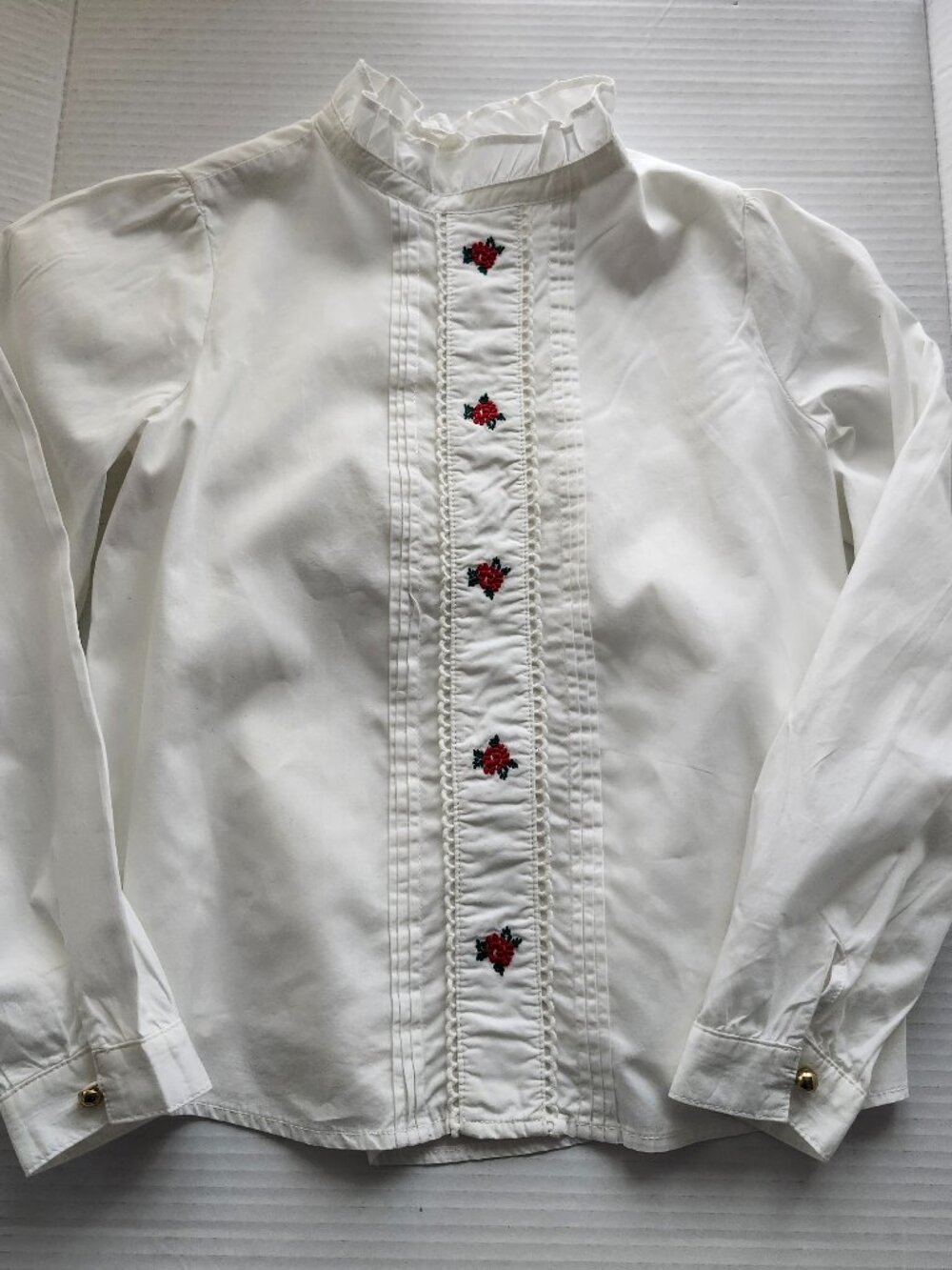 JANIE AND JACK, White, Size 10, Girl's Long Sleeve Blouse